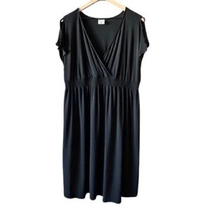 Women's Plus Maternity 1X Motherhood Black Dress Short Sleeve